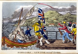 Barbados: Newcome y la Sra. Sambo, lámina de 